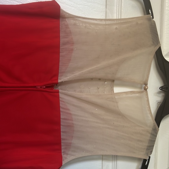 A Macy’s dress.  Never worn, Size 13 Junior.  Pearl Beaded Mesh. - Picture 4 of 4